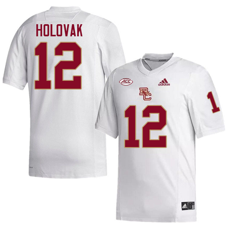 Mike Holovak Jersey,#12 Mike Holovak Boston College Eagles Football Jersey,Uniforms-White